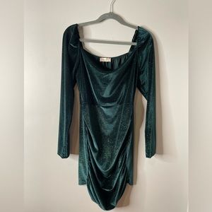 Size large green velvet glitter dress from altar’d state
